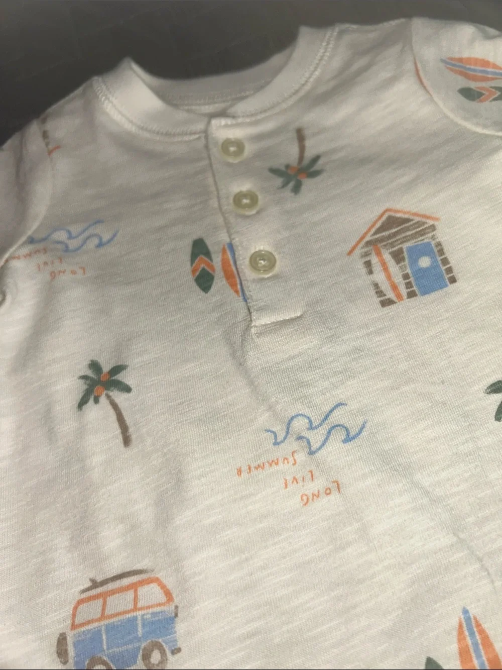 Carter's Cream Tee & Blue-White Striped Shorts Set - Picture 4 of 5